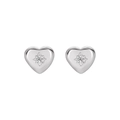 Elegant heart-shaped S925 sterling silver stud earrings with sparkling zircon inlay - 925 Silver / Heart Style