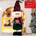 Standing Christmas elf plush doll with red striped sequin hat and green velvet overalls - Boy Elf (Style 25-A) / One Size