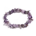 Macro detail of natural irregular purple amethyst crystal chips on a stretch bracelet - Purple Crystal