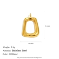 Minimalist 18K gold-plated twisted hollow rectangle pendant in stainless steel - Geometric Hollow Twisted Pendant - Gold
