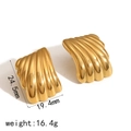 Orecchini a conchiglia in acciaio inox oro 18k, 24,5x19,4mm, peso 16,4g, eleganti - Stile a Ventaglio a Conchiglia Oro (TE60043)