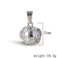 24k gold-plated stainless steel football pendant with detailed hexagonal pattern, 21mm size - QZ04-Hands Holding Ball-Steel
