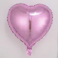 Glossy metallic pink heart-shaped foil balloon for romantic Valentine decorations - Holographic Purple