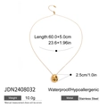 Minimalist stainless steel gold round pendant necklace with waterproof features - 3-Layer Sun Flower Oval Pendant Set (JDN2408032)