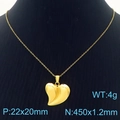 Collar con colgante de corazón dorado de acero inoxidable con especificaciones en modelo - Dorado (KN287389-KFC)