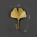 Gancio da muro a foglia di ginkgo dorato dimensioni altezza 11,5 cm e larghezza 9 cm - Stile A/Foglia di Ginkgo