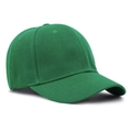 Side view detail of a plain green six-panel baseball cap with twill cotton texture - Green