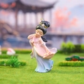 Chinese court style doll figurine in pink hanfu holding a flower basket - Xi Shi Figurine Small