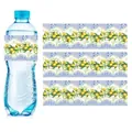 Detail of vintage lemon and Mediterranean blue tile stickers on a clear water bottle - Bottle Labels 10PCS