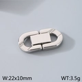 Silver stainless steel U-shaped clasp connector for DIY jewelry making 22x10mm 3.5g - 22x10mm