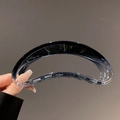 Large 13cm gradient blue translucent acrylic hair claw clip for thick hair styling - 13CM Crescent / Gradient Black