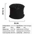 Black pleated linen ribbon roll 4cm wide for luxury flower bouquet and cake wrapping - 4cm Simple Pack / Black