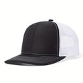 Classic black and white mesh trucker hat with curved brim and durable fabric panels - Black & White