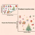 Size guide for Christmas Santa wall stickers showing 45x75cm sheet and 100x100cm layout - PH_QTX26 Christmas