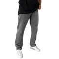 Men's casual grey denim jeans styled with black t-shirt and white sneakers on white background - S / Light Gray