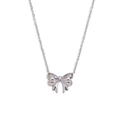 Collana con ciondolo a fiocco d'argento elegante con design minimalista a nastro - Collana Con Ciondolo a Fiocco Squisita-Argento