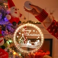 Christmas suction cup LED light with warm white reindeer and Santa Claus scene - Merry Christmas Type 1