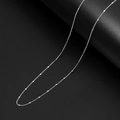 Polished silver titanium steel satellite chain necklace with delicate small beads for women - Curb Disk Chain / Steel