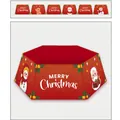 Rode kerstboomring met Merry Christmas print, kerstman en sneeuwpop voor decoratie - Stijl 04 (Effen Rood/Kerstman Sneeuwpop)