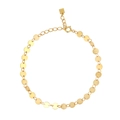 Vue détaillée de la chaîne à disques dorés en argent S925 avec fermoir mousqueton - Bracelet / Or 18K