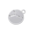 Silver zodiac Cancer pendant in copper with zircon inlays on a white background - Silver Cancer