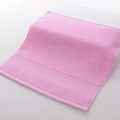Pink pure cotton square face towel with soft loop texture and decorative woven border edge - 34x34cm / Begonia Pink