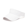 Classic plain white sun visor baseball hat featuring a minimal open top design - Adult / White