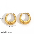 Polierte 18k vergoldete Edelstahl Creolen mit einer Höhe von 17,2 mm für Damen - Gold-Stil (TE60352-G)