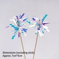 Set of 10 colorful laser holographic wave cake toppers for birthday party decor - Iridescent White Rain Silk Pick (10 Pcs)