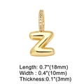 Macro shot of 18k gold letter Z heart pendant with white zircons and dimensions - Gold - Letter Z