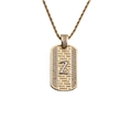 Collier avec pendentif rectangulaire doré, lettre Z argentée et zircons sur chaîne torsadée - Pendentif Lettre Z-Chaîne 60CM