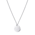 Collana in acciaio inossidabile argento con ciondolo malocchio e disco rotondo minimalista - Occhio del male / Argento