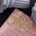 Créoles dorées minimalistes en forme de U pour femmes, taille 25mm x 20mm, style épuré - Doré / Grand