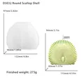 Detail view of 3D scallop silicone mold for DIY candles with dimensions and weight info - Round Scallop Candle Mold
