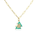 Detailed shot of 18K gold-plated necklace with turquoise butterfly pendant and crystals - Turquoise Butterfly (22057)