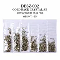 Gold back crystal AB rhinestones set in mixed sizes for DIY nail art decoration - Mixed Sizes SS4-SS16 Around 1440 Pieces / AB Gold Bottom