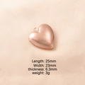 Pendentif médaillon cœur en or rose acier inoxydable 316L avec dimensions affichées - Style Coeur Or Rose (13#)