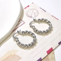 Silberne gedrehte Creolen mit klassischem Spiraldesign aus Metall für Damen Schmuck - 4mm Durchmesser / Silber