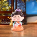 Chinese Tang dynasty style girl figurine with rabbit, traditional costume ornament - Lady With Rabbit (Cute)
