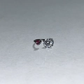 Titanium steel horseshoe ring with sparkling clear and purple zirconia crystals - Rose Pink + White Zircon