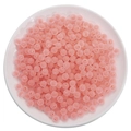 Pink translucent acrylic round beads in a white bowl for DIY jewelry making - Frosted Light Green Round Beads