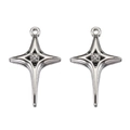 Silver four-pointed star pendants with clear rhinestones for Y2K jewelry DIY - Style 05-Hexagram Star / Silver