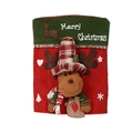 Funda navideña para silla con reno en 3D y bordado de Merry Christmas - Alce / Verde Oscuro/Rojo
