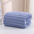Thick purple cloud-pattern microfiber bath towel with absorbent stripe texture - Upgraded Large Stripe / Bath Towel 70x140cm / Haze Blue