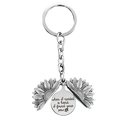 Detail of sunflower keychain engraved with when I needed a hand I found your paw phrase - T00006 Full Silver (When I needed a hand, I found your paw)