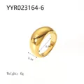 Französischer Vintage-Stil Ring aus 18K vergoldetem Edelstahl mit 10,2mm breiter Kuppel - Goldkuppel Breiter Band Stil (YYR023164-6)