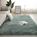 Soft teal plush rug for nordic living room and bedroom decor with cozy fluffy texture - Turquoise (long-pile Version) / Custom Size (Contact Service)