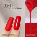 Plant-based gel nail polish in Chili Red F141 with matte and glossy finish effects - F141 Chili Red