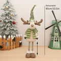 Retractable Christmas reindeer plush toy in green with adjustable legs 85cm height - Green (Height 85cm)