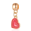 Colgante dorado con corazón rojo brillante para joyería DIY sobre fondo blanco - 28-Corazón Rojo con Purpurina
